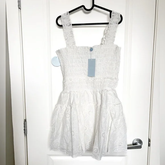 NEW NWT Hill House Azalea Mini Nap Dress White Eyelet XL - Picture 5 of 8